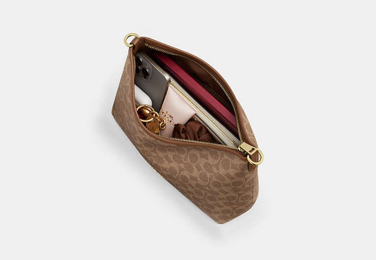 Laurel Shoulder Bag In Signature Canvas - Gold/Tan/Brown