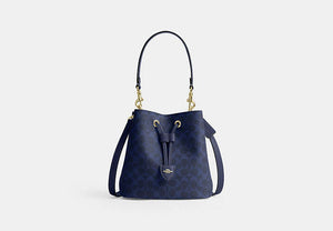 Rowan Bucket Bag In Signature Canvas - Gold/Navy