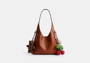 Brooklyn Shoulder Bag 28 With Charms - Brass/Amber Brown