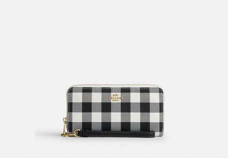 Long Zip Around Wallet - Gold/Black Multi
