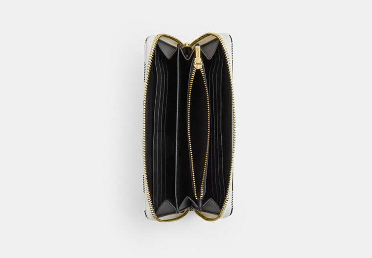 Long Zip Around Wallet - Gold/Black Multi