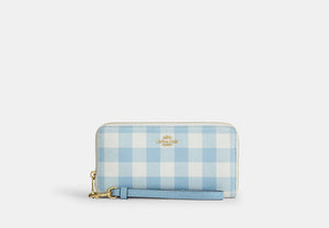 Long Zip Around Wallet - Gold/Blue Multi