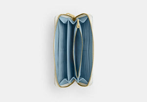 Long Zip Around Wallet - Gold/Blue Multi