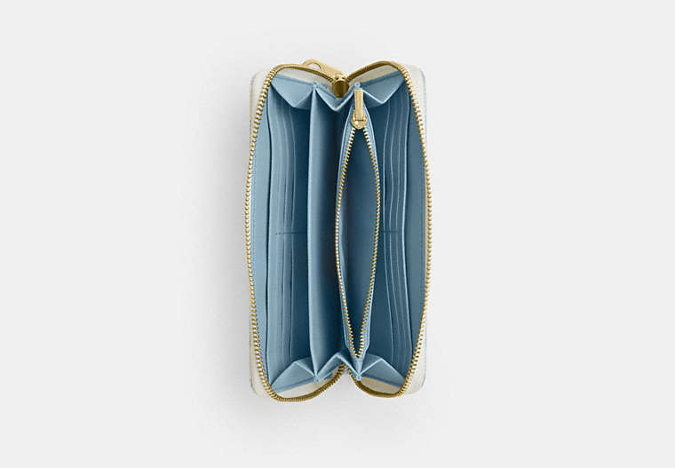 Long Zip Around Wallet - Gold/Blue Multi