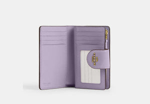 Medium Corner Zip Wallet - Gold/Lilac