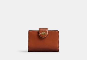Medium Corner Zip Wallet - Gold/Cinnamon