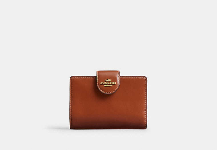 Medium Corner Zip Wallet - Gold/Cinnamon