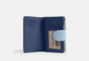 Medium Corner Zip Wallet - Silver/BLUE MULTI