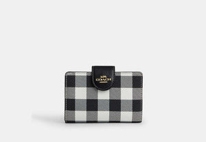 Medium Corner Zip Wallet - Gold/Black Multi