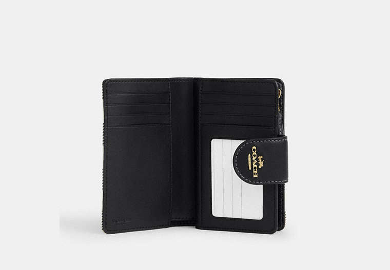 Medium Corner Zip Wallet - Gold/Black Multi