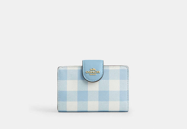 Medium Corner Zip Wallet - Gold/Blue Multi