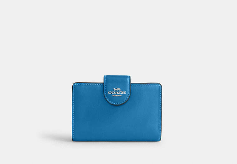 Medium Corner Zip Wallet - Silver/Blue Jay
