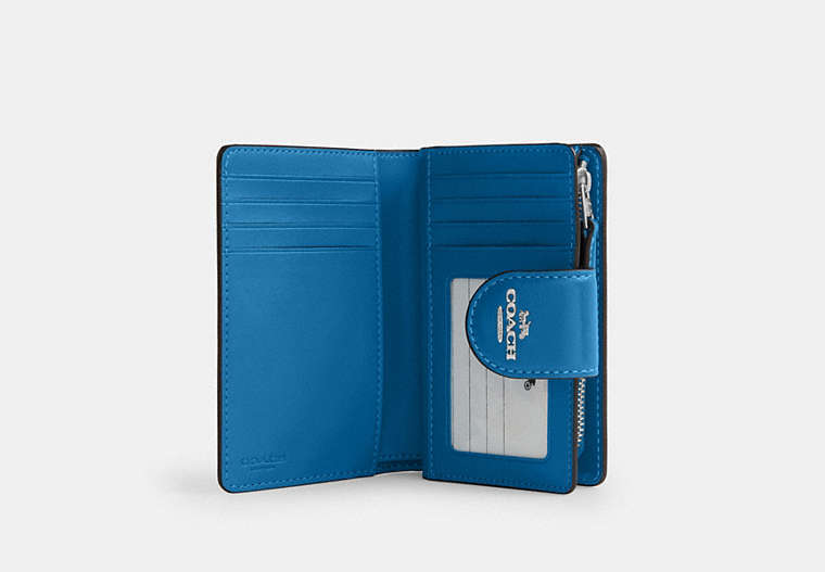 Medium Corner Zip Wallet - Silver/Blue Jay