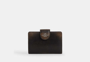 Medium Corner Zip Wallet - Silver/Black Brown