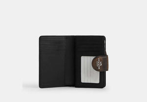 Medium Corner Zip Wallet - Silver/Black Brown