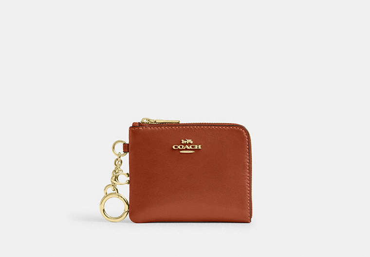 Small Corner Zip Wallet - Gold/Cinnamon