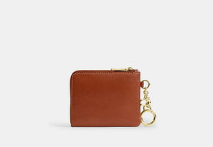 Small Corner Zip Wallet - Gold/Cinnamon