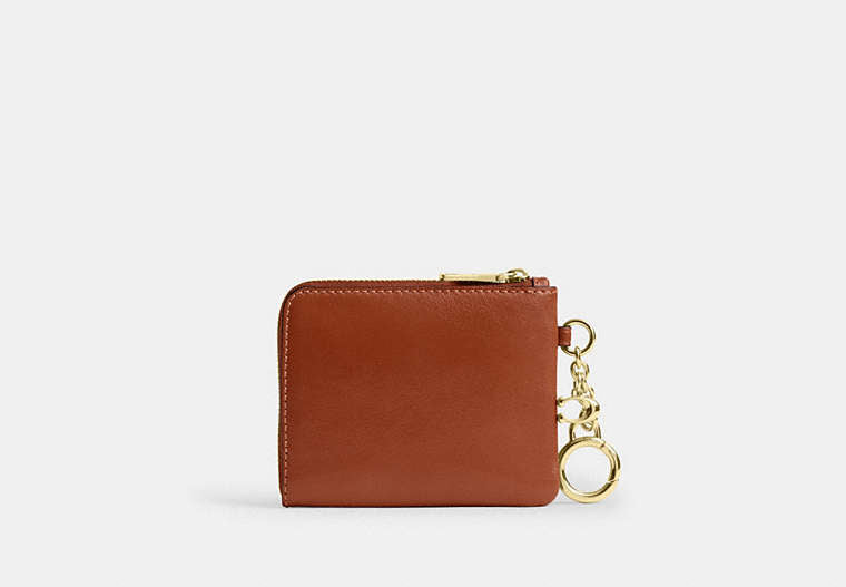 Small Corner Zip Wallet - Gold/Cinnamon