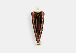 Small Corner Zip Wallet - Gold/Cinnamon