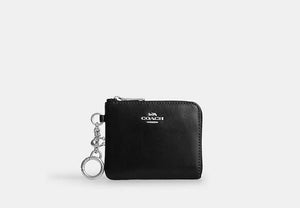 Small Corner Zip Wallet - Silver/Black