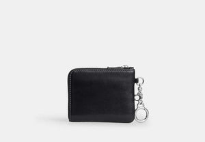 Small Corner Zip Wallet - Silver/Black