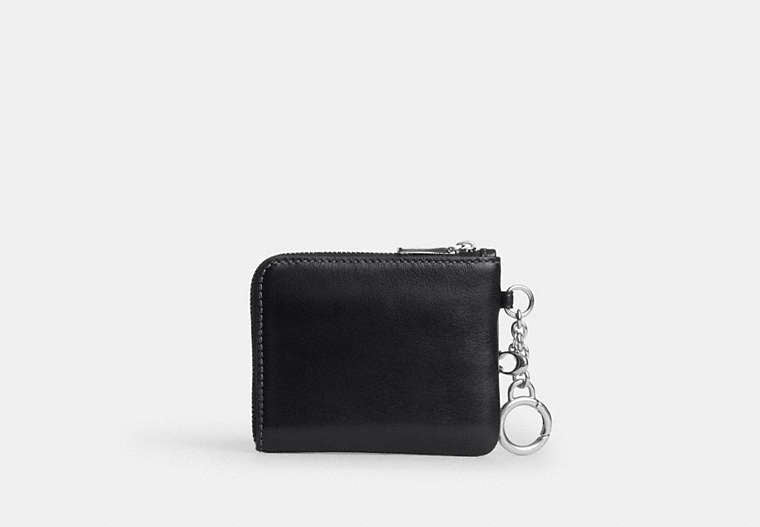Small Corner Zip Wallet - Silver/Black
