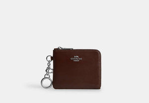 Small Corner Zip Wallet - Silver/Maple