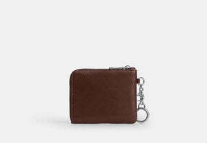 Small Corner Zip Wallet - Silver/Maple