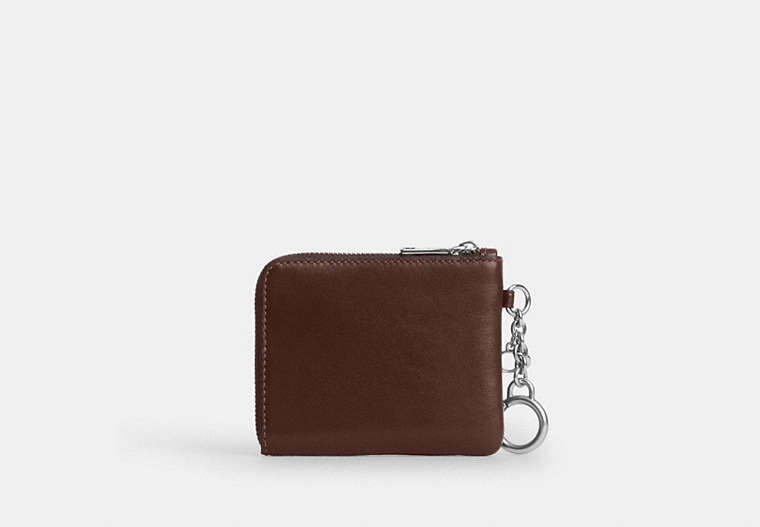 Small Corner Zip Wallet - Silver/Maple
