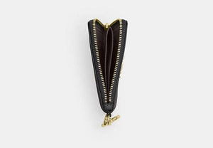 Small Corner Zip Wallet - Gold/Walnut/Black