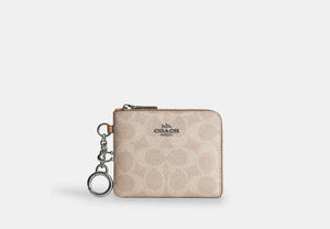 Small Corner Zip Wallet - Silver/Sand/Taupe