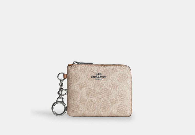 Small Corner Zip Wallet - Silver/Sand/Taupe