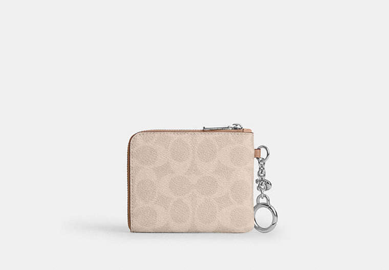 Small Corner Zip Wallet - Silver/Sand/Taupe