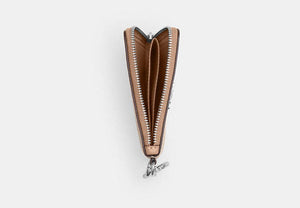Small Corner Zip Wallet - Silver/Sand/Taupe