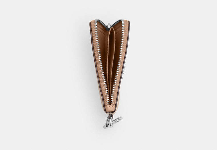 Small Corner Zip Wallet - Silver/Sand/Taupe
