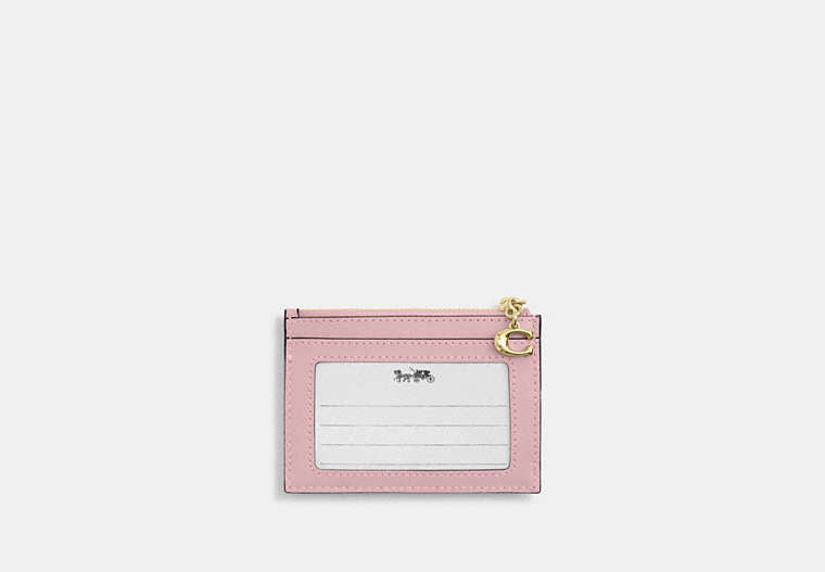 Mini Skinny ID Case In Signature Chenille - Gold/Light Pink