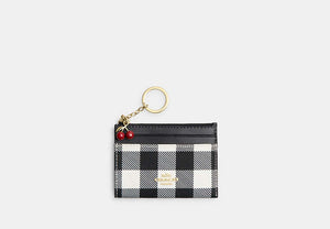Mini Skinny ID Case In Signature Chenille - Gold/Black Multi