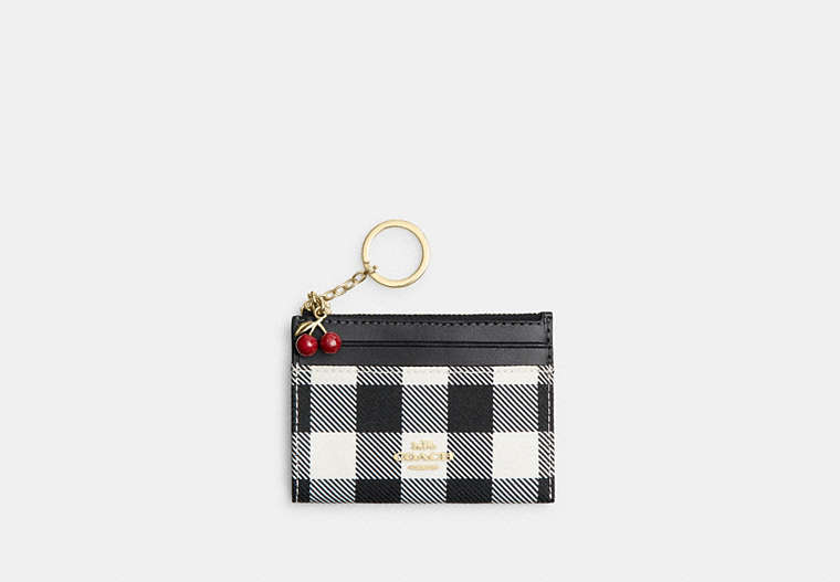 Mini Skinny ID Case In Signature Chenille - Gold/Black Multi