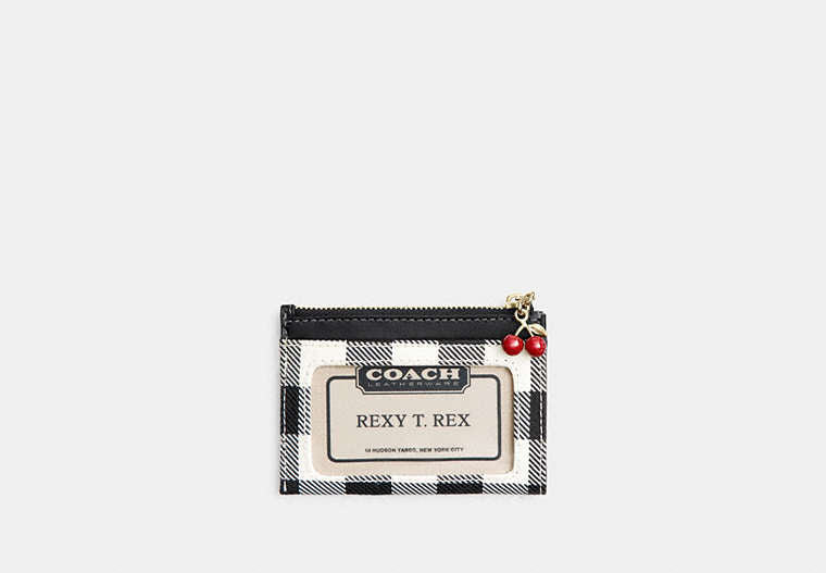 Mini Skinny ID Case In Signature Chenille - Gold/Black Multi