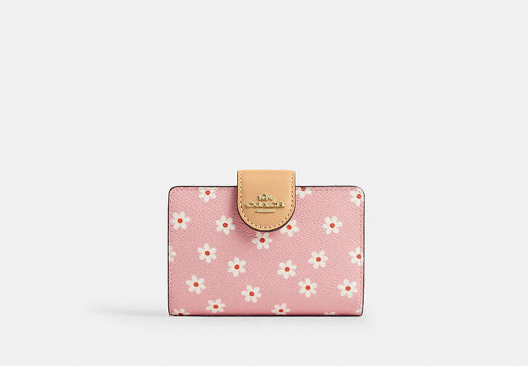 Medium Corner Zip Wallet - Gold/Pink Multi
