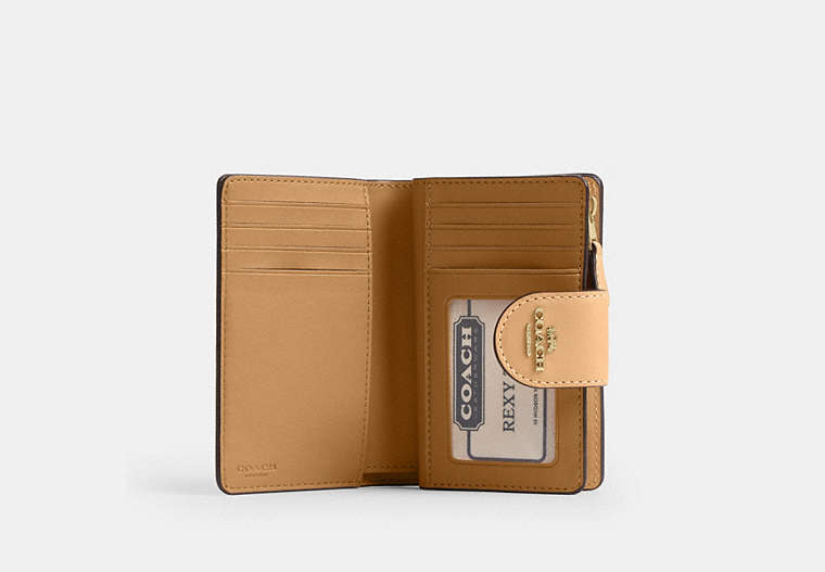 Medium Corner Zip Wallet - Gold/Pink Multi