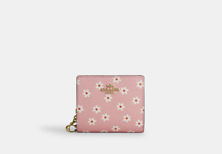 Snap Wallet In Signature Chenille - Gold/Pink Multi