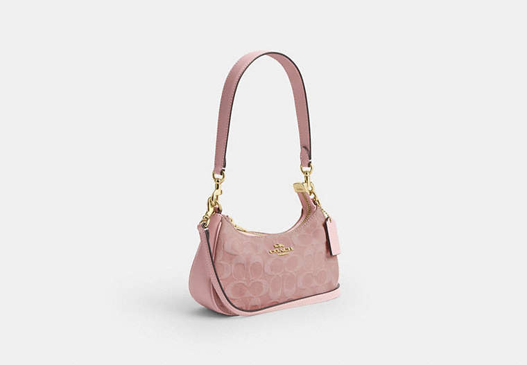 Teri Mini Crossbody Bag In Signature Denim - Gold/Light Pink