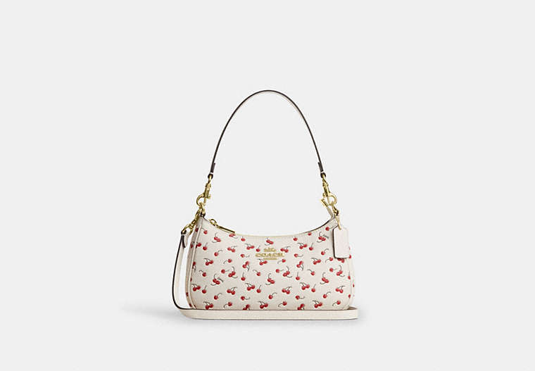 Teri Shoulder Bag With Cherry Print - Gold/Chalk Multi