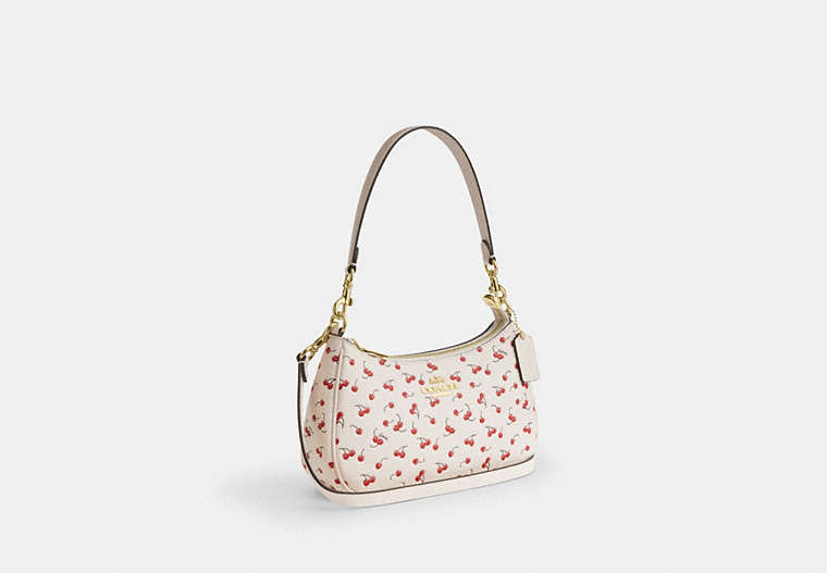 Teri Shoulder Bag With Cherry Print - Gold/Chalk Multi