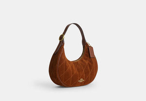 Emily Shoulder Bag With Quilting - Gold/Warm Brown