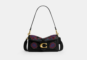 Tabby Shoulder Bag 26 With Embroidered Americana - Brass/Black Multi
