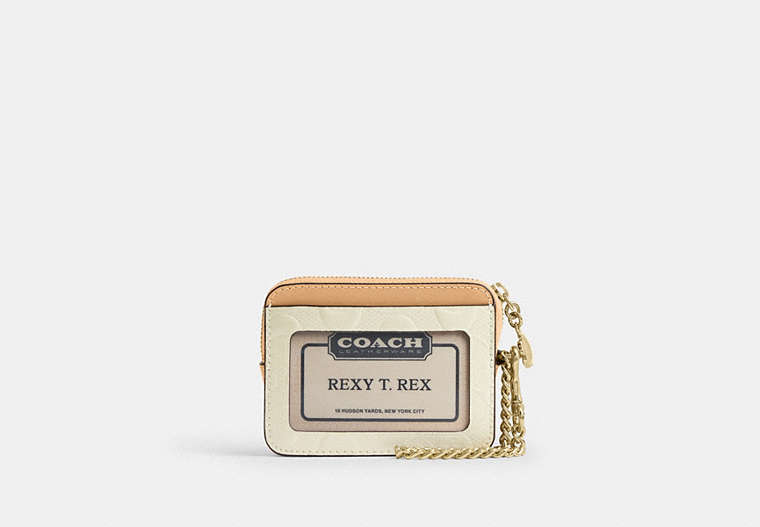 Zip Card Case - Gold/Light Lemon