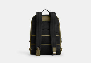 Aiden Backpack In Signature Canvas - Silver/Olive