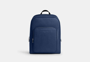 Aiden Backpack In Signature Canvas - Silver/Deep Blue